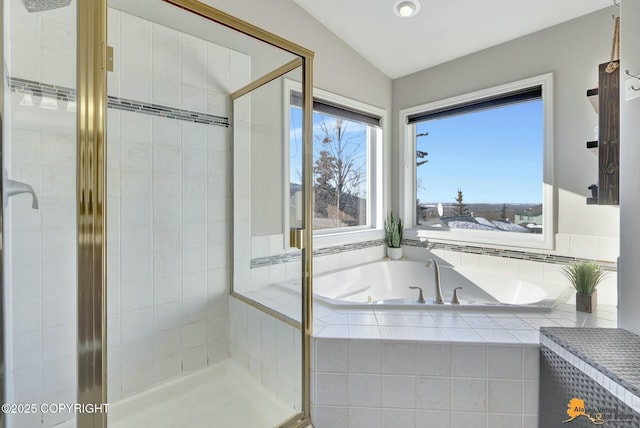 20420 Williamsburg Dr, Eagle River, AK 99577 - bathroom featuring a garden tub and a stall shower