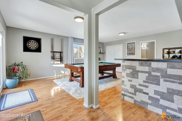 20420 Williamsburg Dr, Eagle River, AK 99577 - game room with light wood-style floors, billiards table, and baseboards