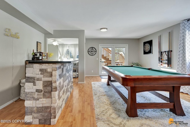 20420 Williamsburg Dr, Eagle River, AK 99577 - rec room featuring light wood-type flooring, billiards, and baseboards
