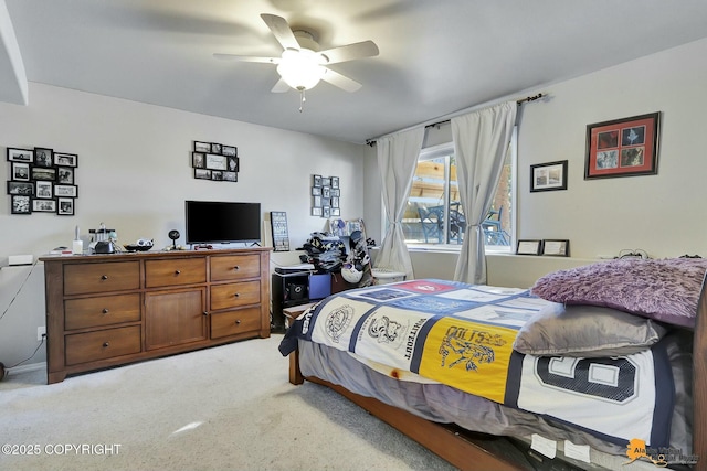 20420 Williamsburg Dr, Eagle River, AK 99577 - bedroom featuring light colored carpet and ceiling fan