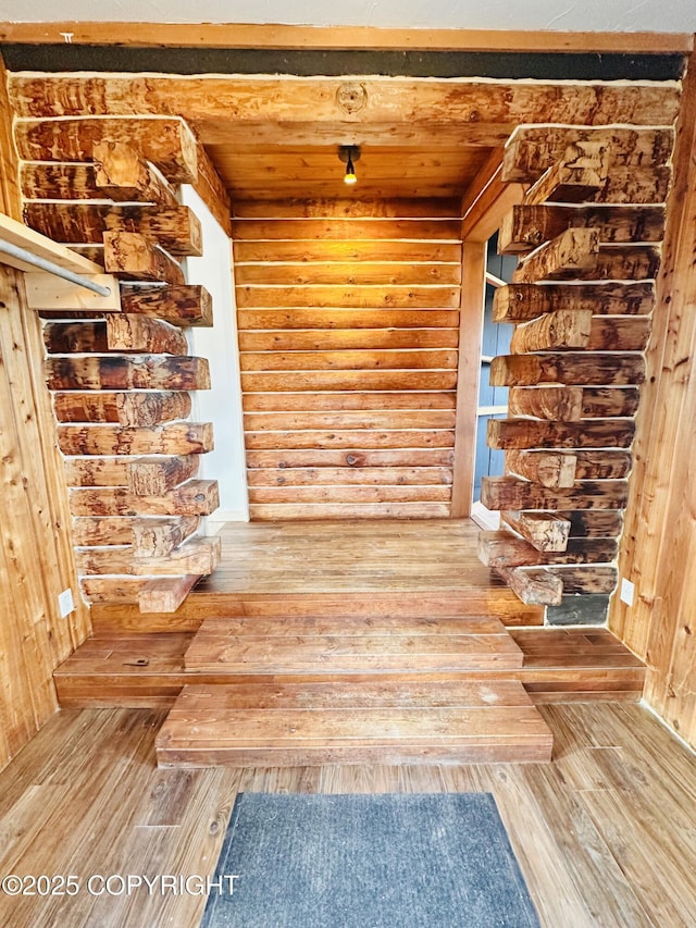 interior space with wood finished floors