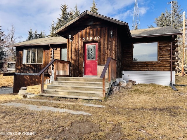 view of chalet / cabin