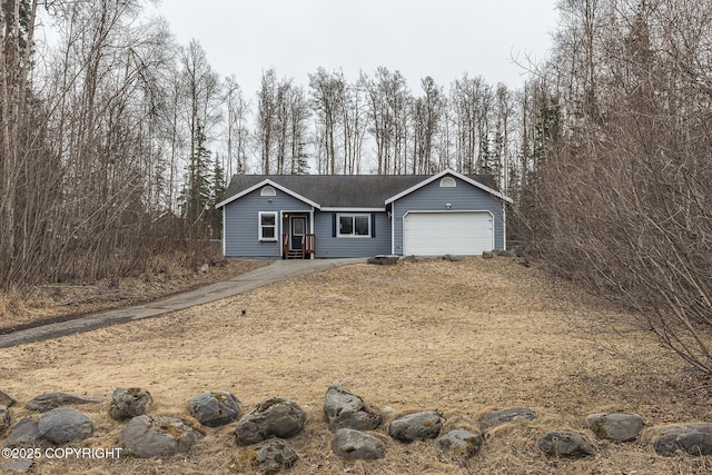 single story home with an attached garage