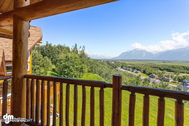 exterior space with a mountain view