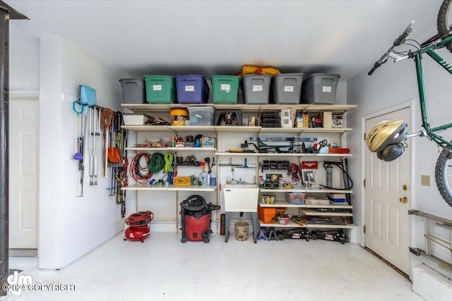 view of storage room