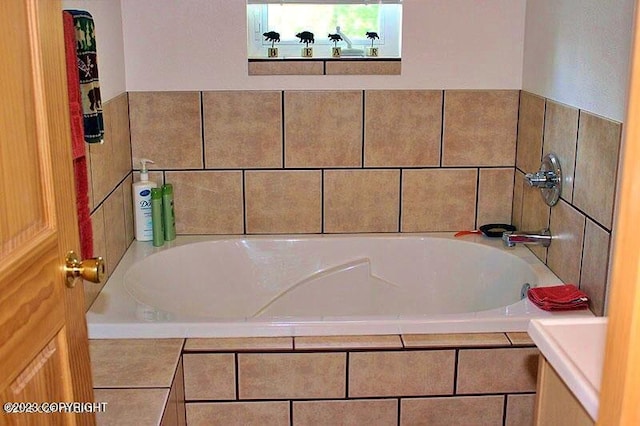 bathroom with a garden tub