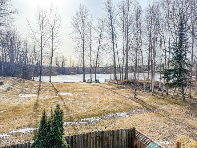 view of yard with fence