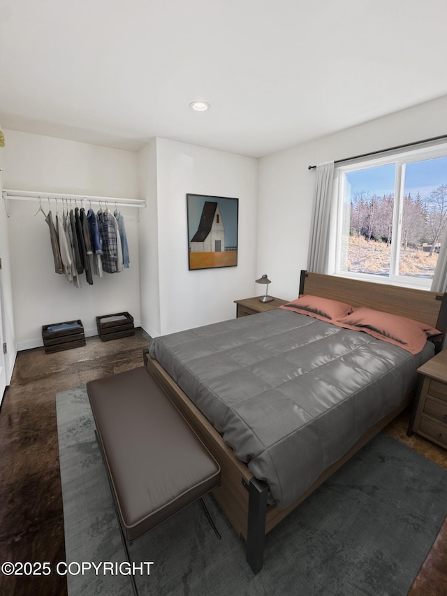 bedroom with recessed lighting