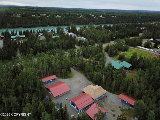 35376 Betty Lou Dr, Sterling, AK 99672 - birds eye view of property featuring a wooded view and a water view