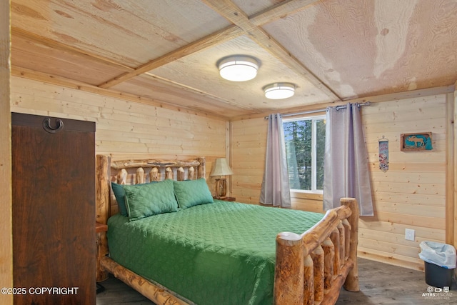 35376 Betty Lou Dr, Sterling, AK 99672 - bedroom with wood walls and wood finished floors