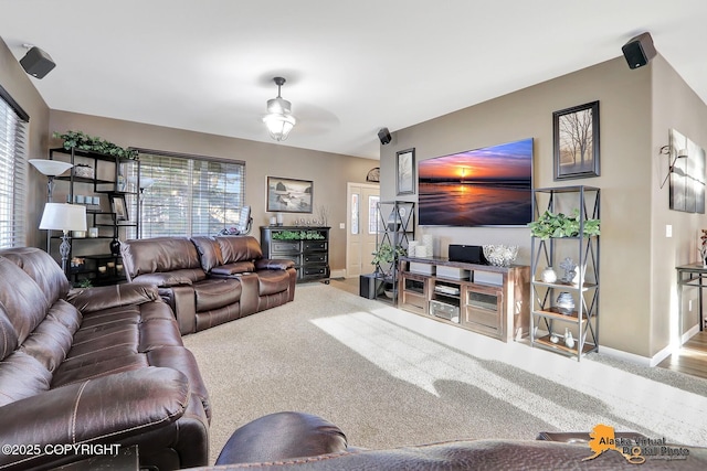 living area with baseboards