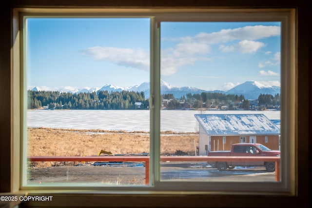 view of water feature featuring a mountain view