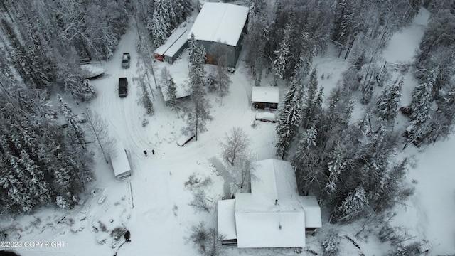 view of snowy aerial view