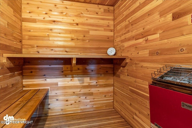 view of sauna