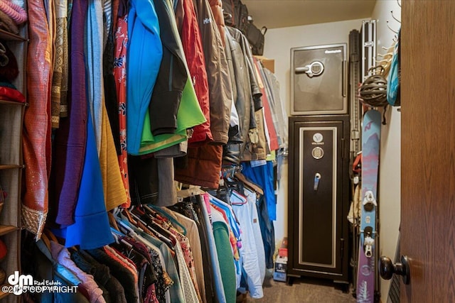 spacious closet with carpet flooring