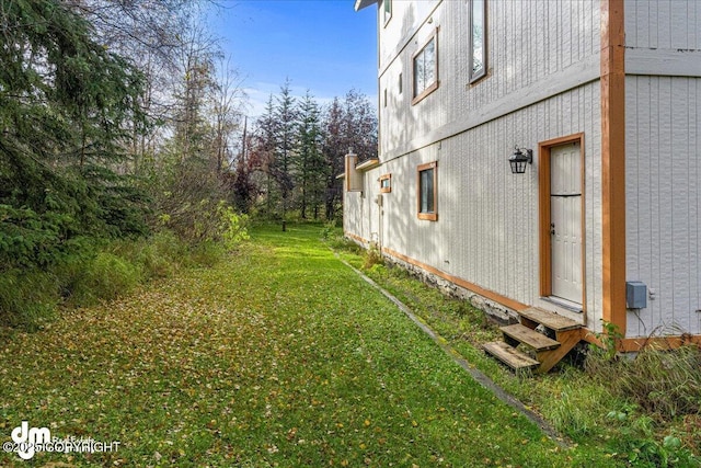 view of yard with entry steps