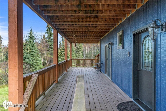 view of wooden deck