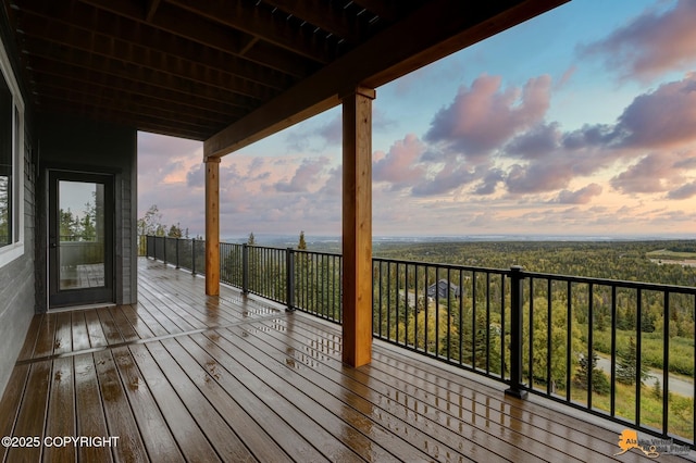 view of deck at dusk