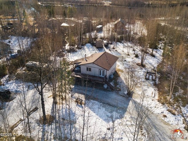 view of snowy aerial view