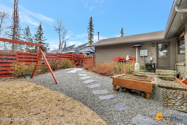 view of yard featuring fence