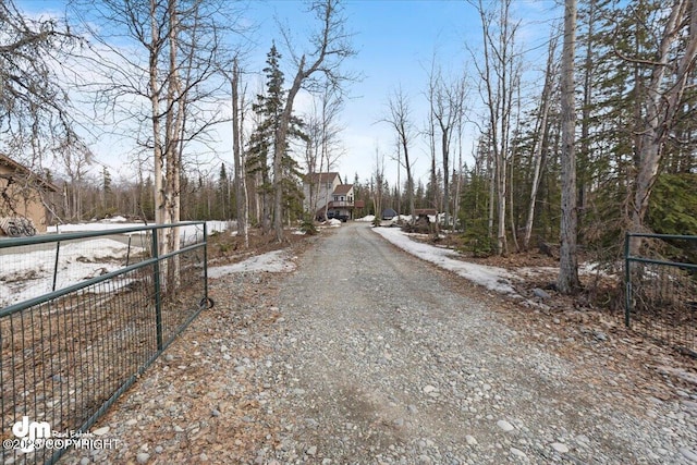 view of road with driveway and a gated entry