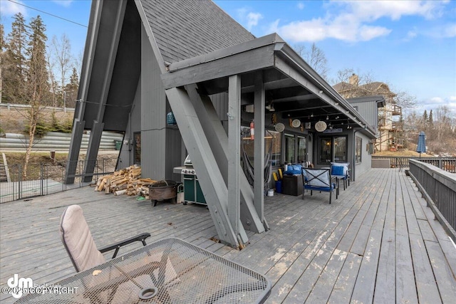 view of wooden deck