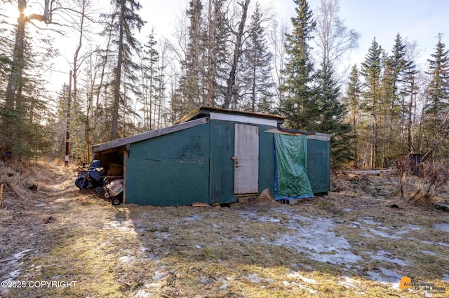 view of shed