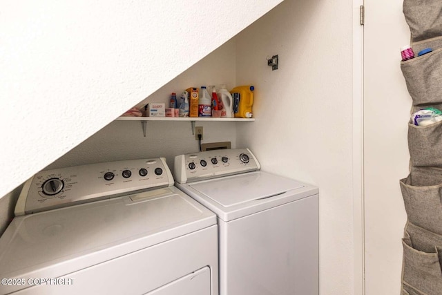 laundry area featuring independent washer and dryer