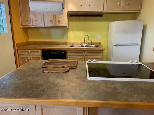 kitchen featuring black appliances and a sink