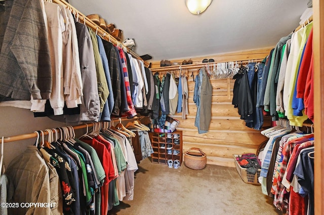 spacious closet with carpet floors