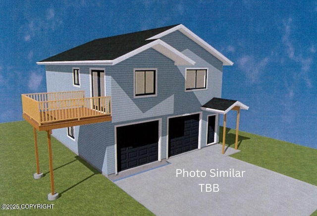 13336 E Cayuga Ave, Palmer, AK 99645 - view of front facade featuring a garage, driveway, and a front yard