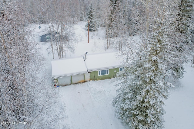 view of snowy aerial view