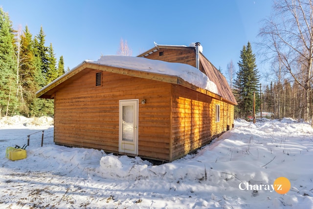 view of snowy exterior