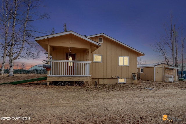 exterior space featuring board and batten siding