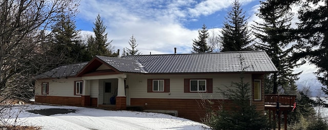 view of front of home with metal roof