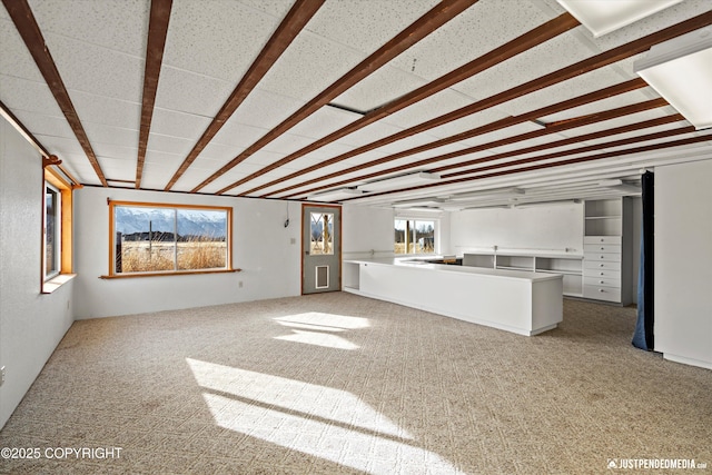 unfurnished living room featuring carpet floors