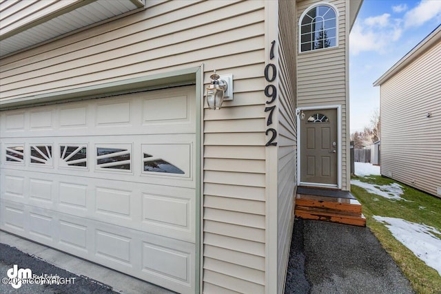 view of garage