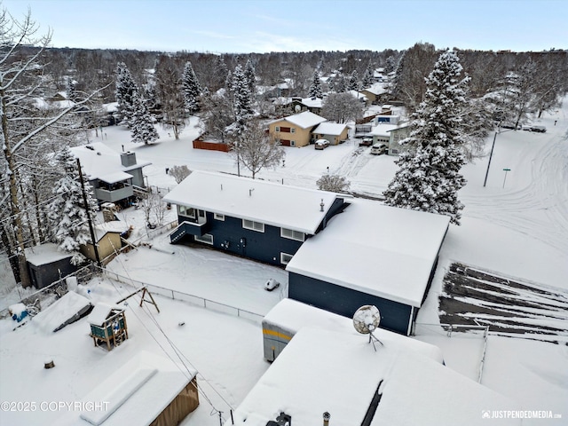 view of snowy aerial view