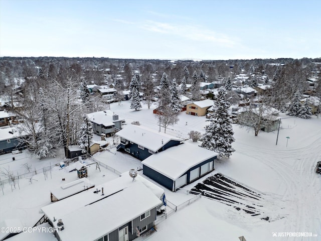 view of snowy aerial view