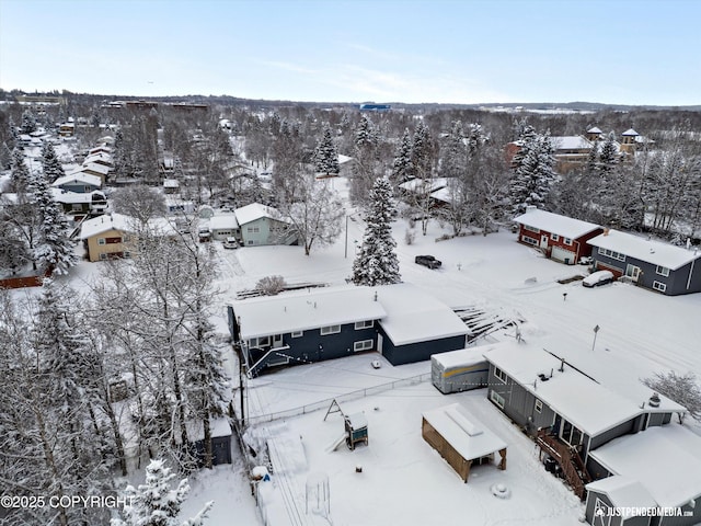 view of snowy aerial view