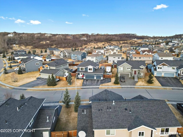 aerial view featuring a residential view