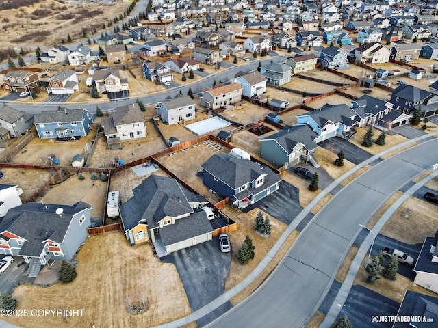 aerial view with a residential view