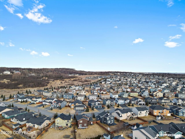 aerial view with a residential view