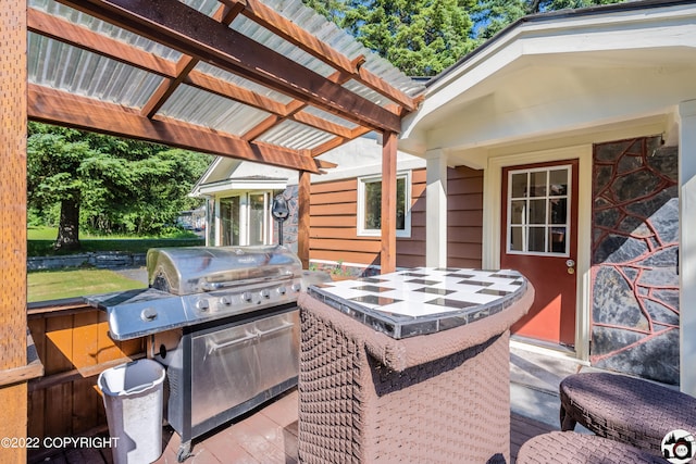 view of patio featuring area for grilling