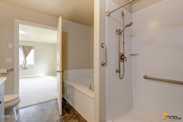 1091 Northpointe Bluff Dr, Anchorage, AK 99501 - full bathroom featuring a bath, a shower, and vanity