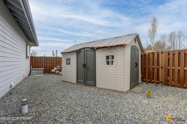 1091 Northpointe Bluff Dr, Anchorage, AK 99501 - view of shed with a fenced backyard