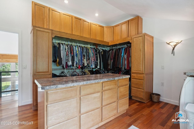 19136 S Birchwood Loop Rd, Chugiak, AK 99567 - spacious closet featuring dark wood-type flooring and lofted ceiling