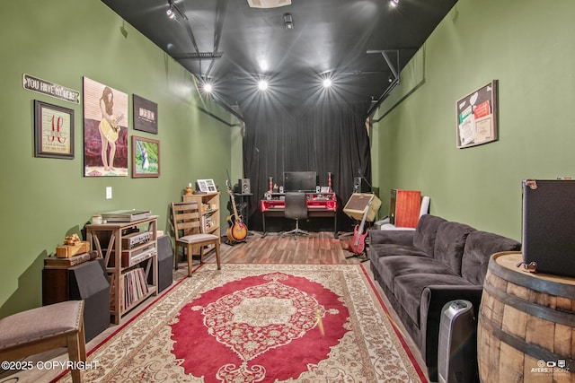 interior space with wood finished floors