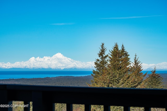 property view of mountains featuring a water view