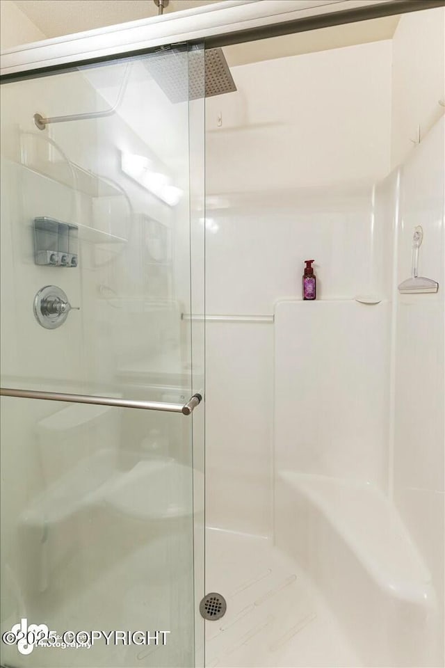 full bathroom with a shower stall